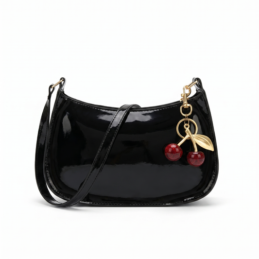 Patent Leather Handbag Cherry Reverie