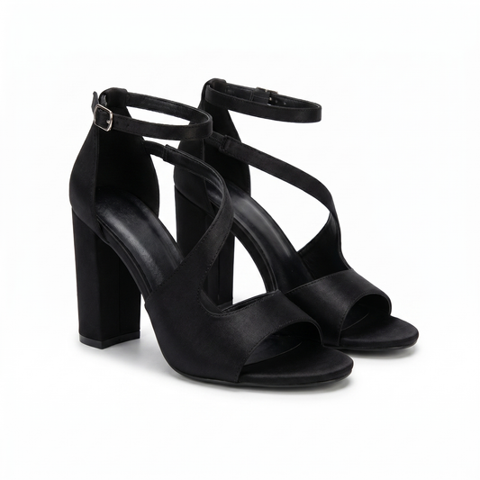 Black High Heel Sandal Obsidian Stride