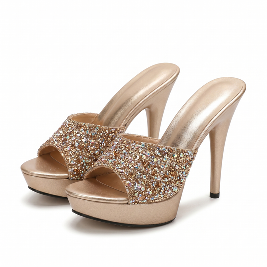 Gold Glitter High Heel Golden Aura